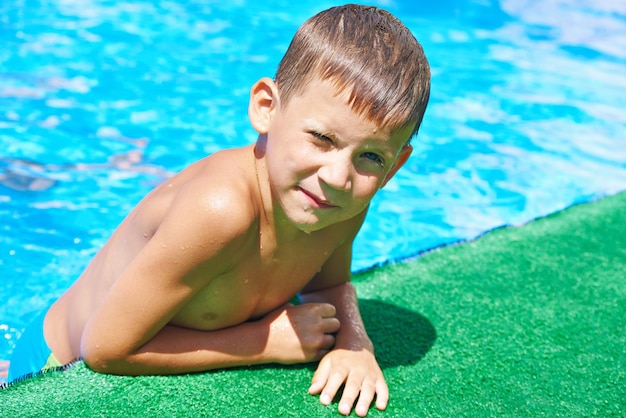 Little boy in pool