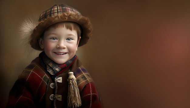 little Canadian boy illustration by generative AI