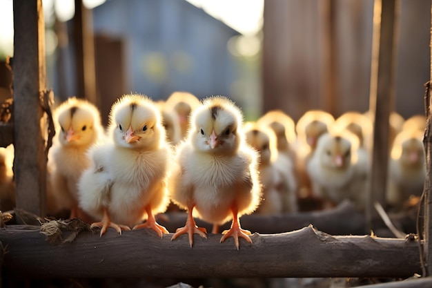 Little Chickens Flock Farm Life Ai