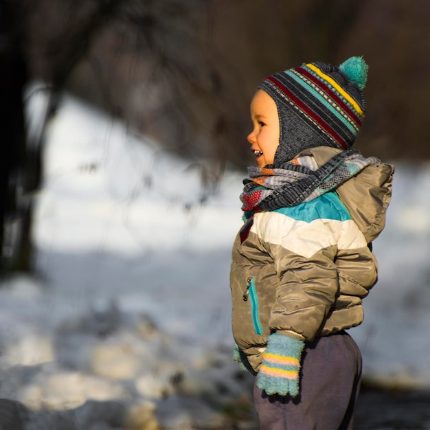 Little child at winter