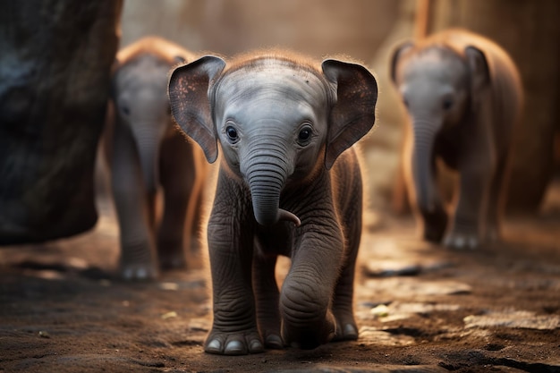 Little cute baby elephant ai generative