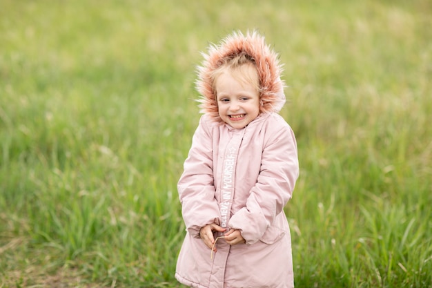 A little cute girl in the park