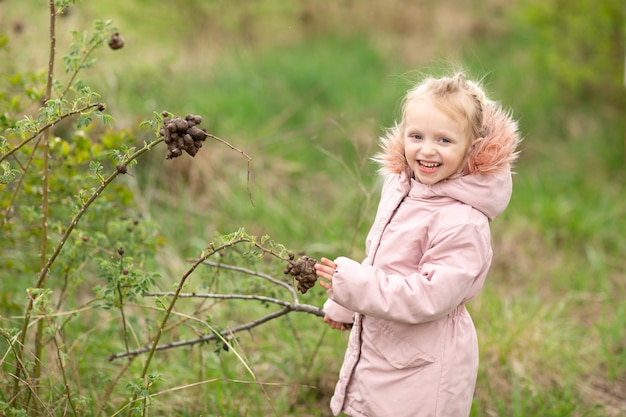 A little cute girl in the park