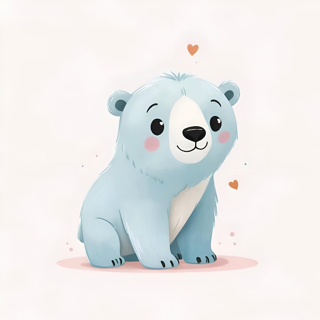 little Cute Polar Bear Illustration for Toddlers Story Book