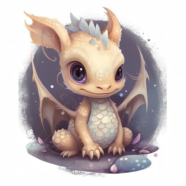 A little dragon with wings that says'dragon'on it