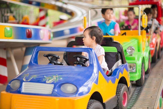 Little girl in amusement park