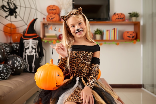 Little girl celebrating Halloween