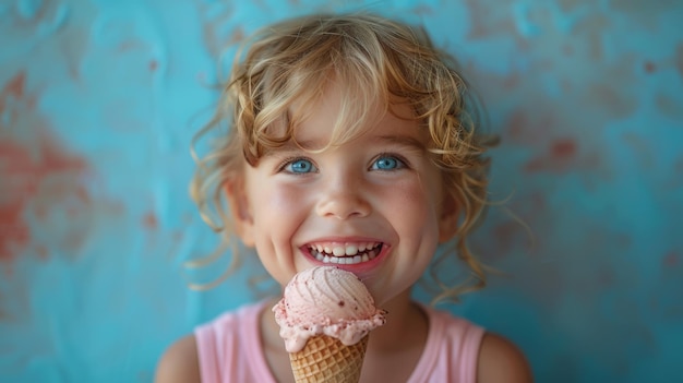 Little Girl Enjoying Ice Cream Cone