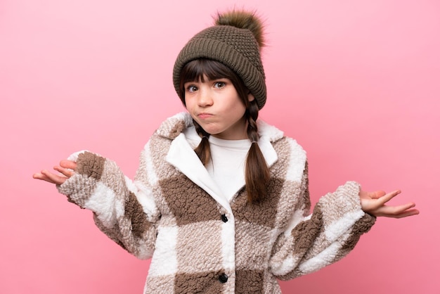 little girl over  isolated background