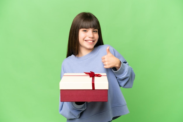 Little girl over isolated background