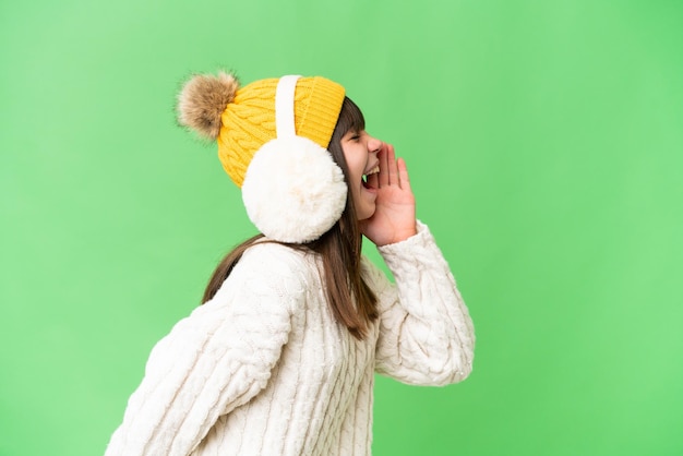 Little girl over isolated background