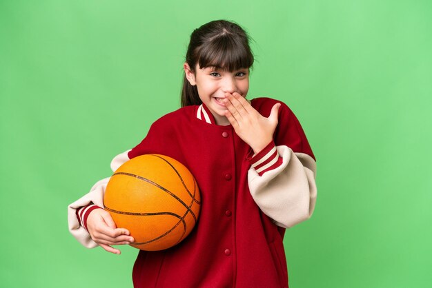 Little girl over isolated background