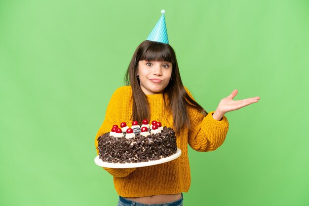 Little girl over isolated background