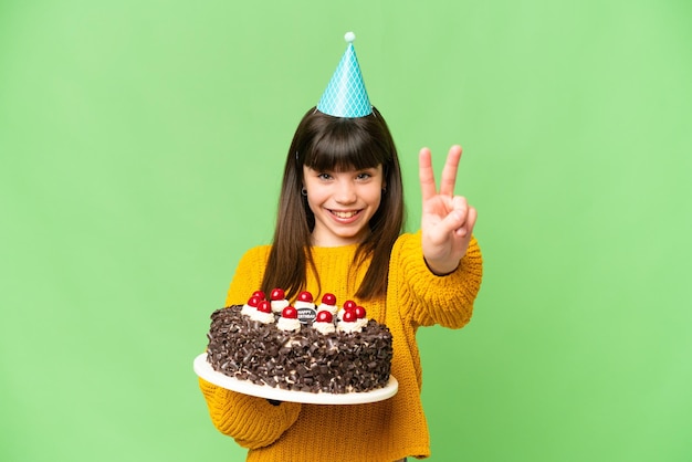 Little girl over isolated background