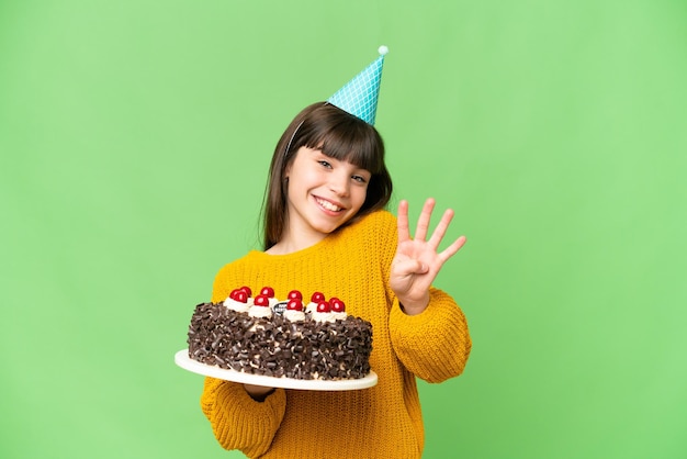 Little girl over isolated background