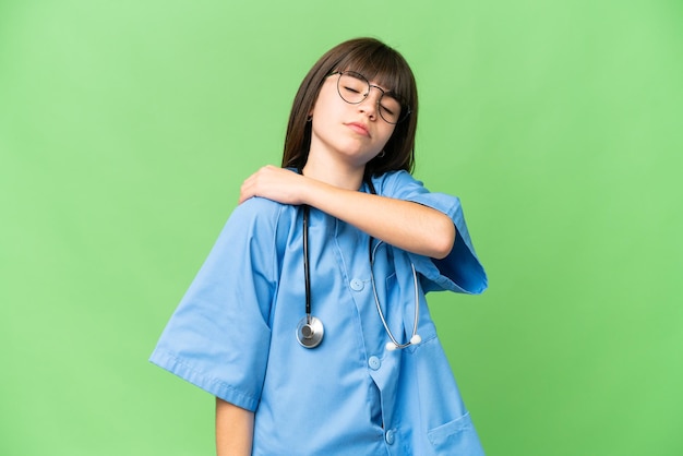 Little girl over isolated background