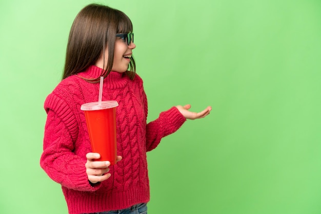 Little girl over isolated background