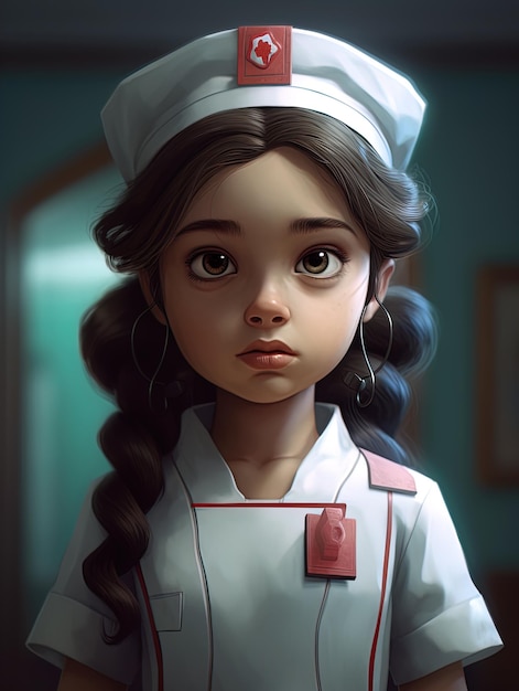 A Little Girl in a Nurse Uniform