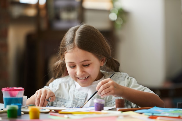 Little Girl Painting Picture