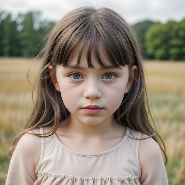 Little Girl Radiating Beauty and Innocence