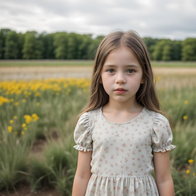 Little Girl Radiating Beauty and Innocence