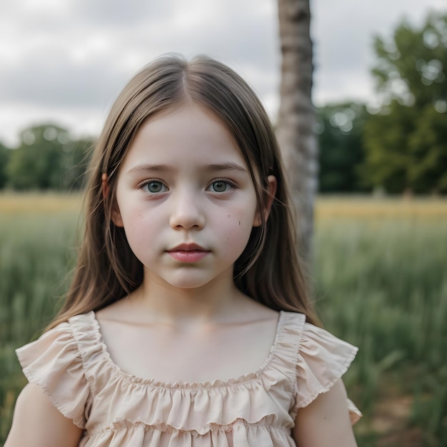 Little Girl Radiating Beauty and Innocence