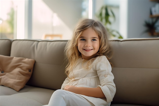 Little Girl Sits on Mothers Lap