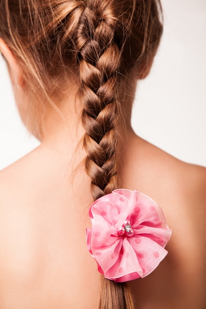 Little girl wearing flower hairgrip