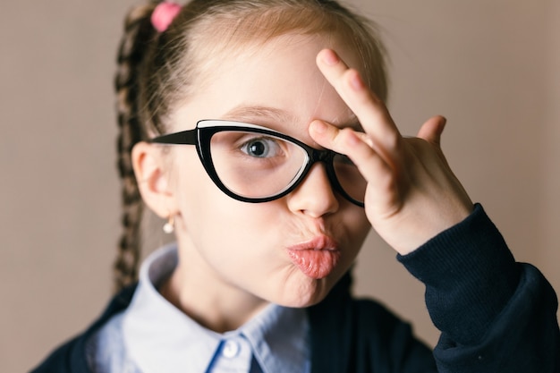 Little girl wearing glasses