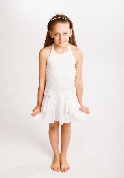 Little girl in white dress