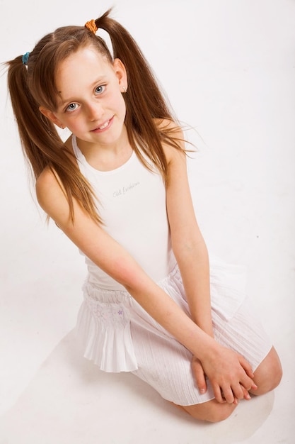 Little girl in white dress