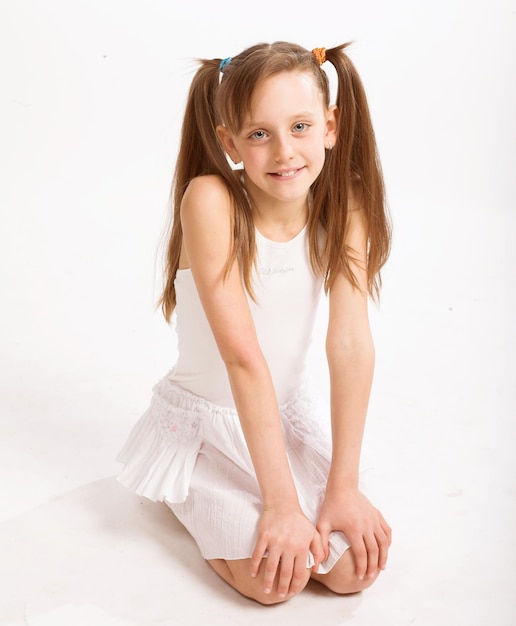 Little girl in white dress