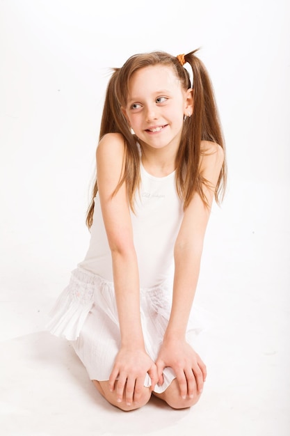 Little girl in white dress