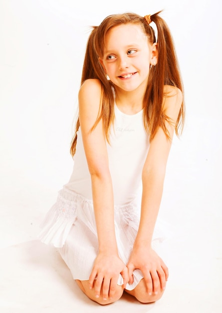 Little girl in white dress