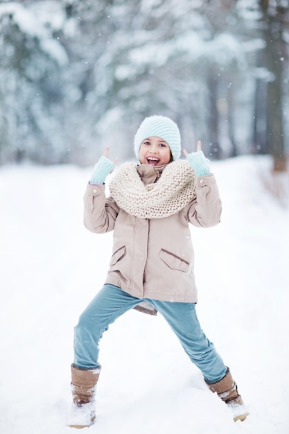 Little girl in winter Park