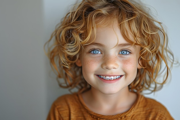 Little Girl With Blue Eyes and Blonde Hair