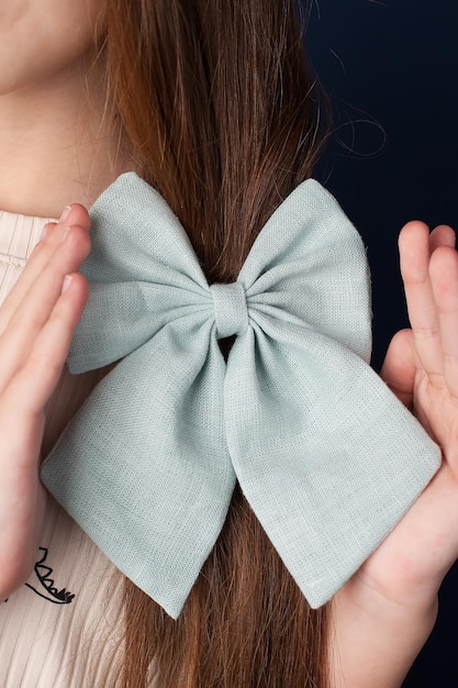 Little girl with a bow in her hair