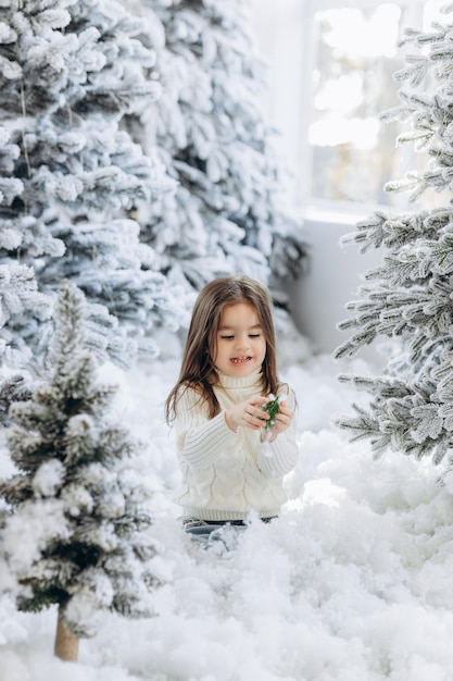 Little girl with Christmas present