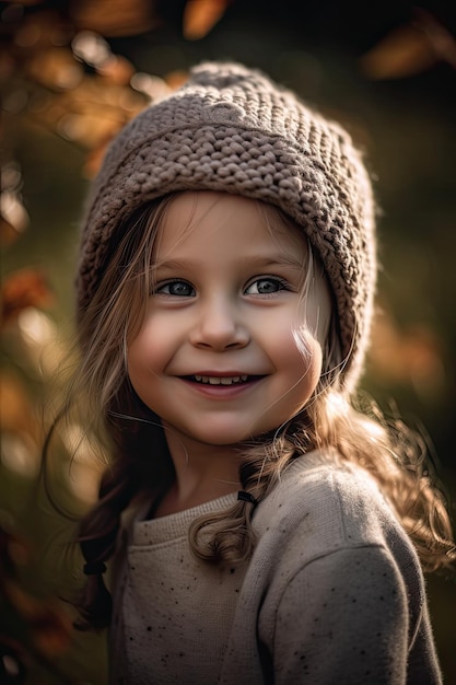 A little girl with a hat that says'i'm a girl '