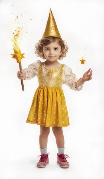 a little girl with a magic wand and a magic wand