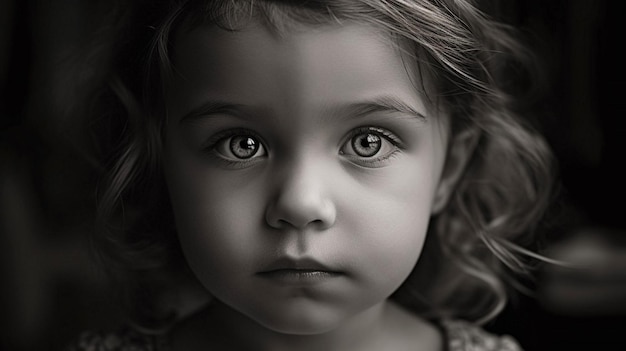 A little girl with a shadow on her face