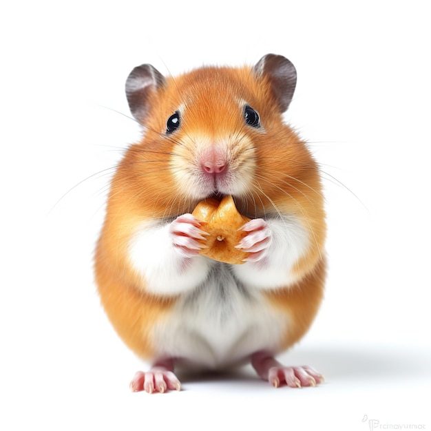 a little hamster on white background