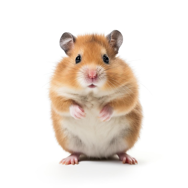 a little hamster on white background