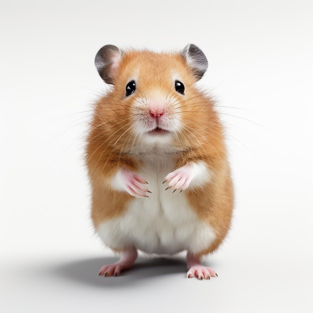 a little hamster on white background