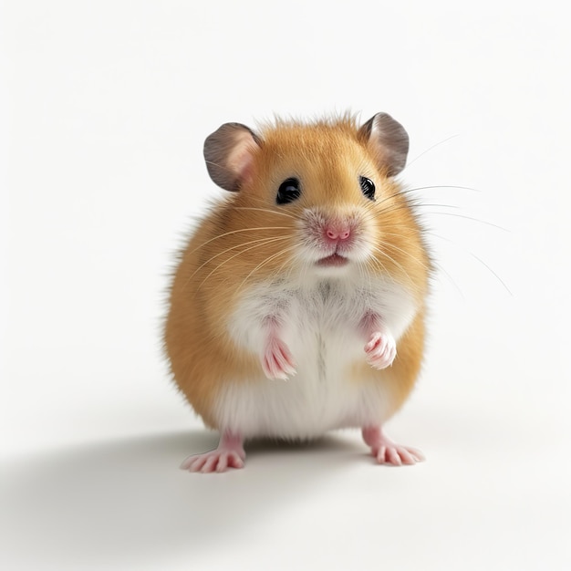 a little hamster on white background