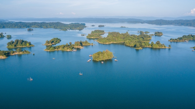 Little islands with green trees landscape