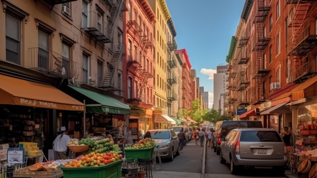 Little Italy neighborhood in Lower Manhattan New York Generative Ai