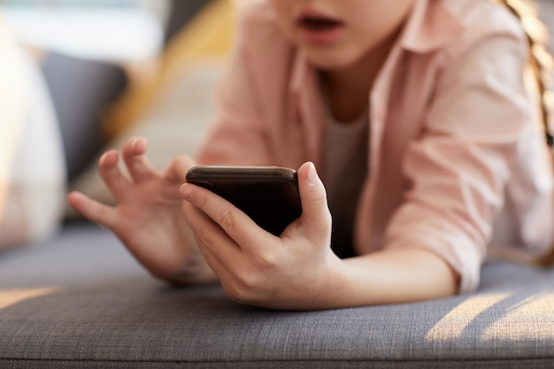 Little Kid Using Smartphone