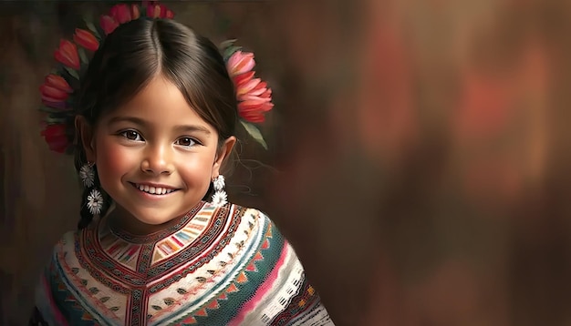 Little Mexican girl by generative AI