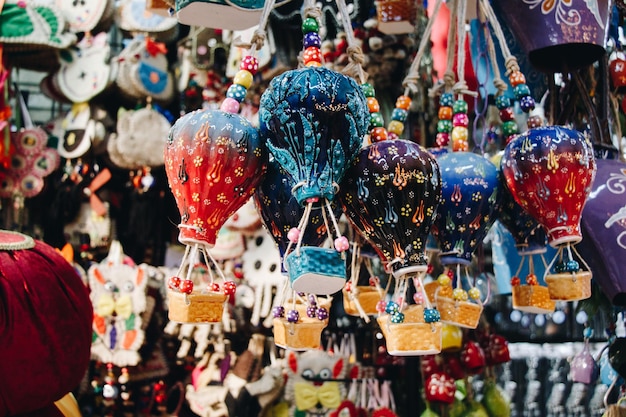 Little model colorful hot air balloons